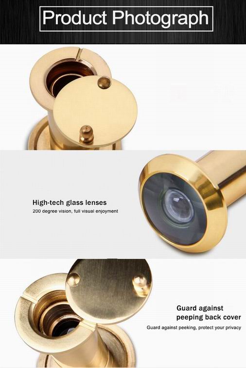 Satin chrome brass door viewer